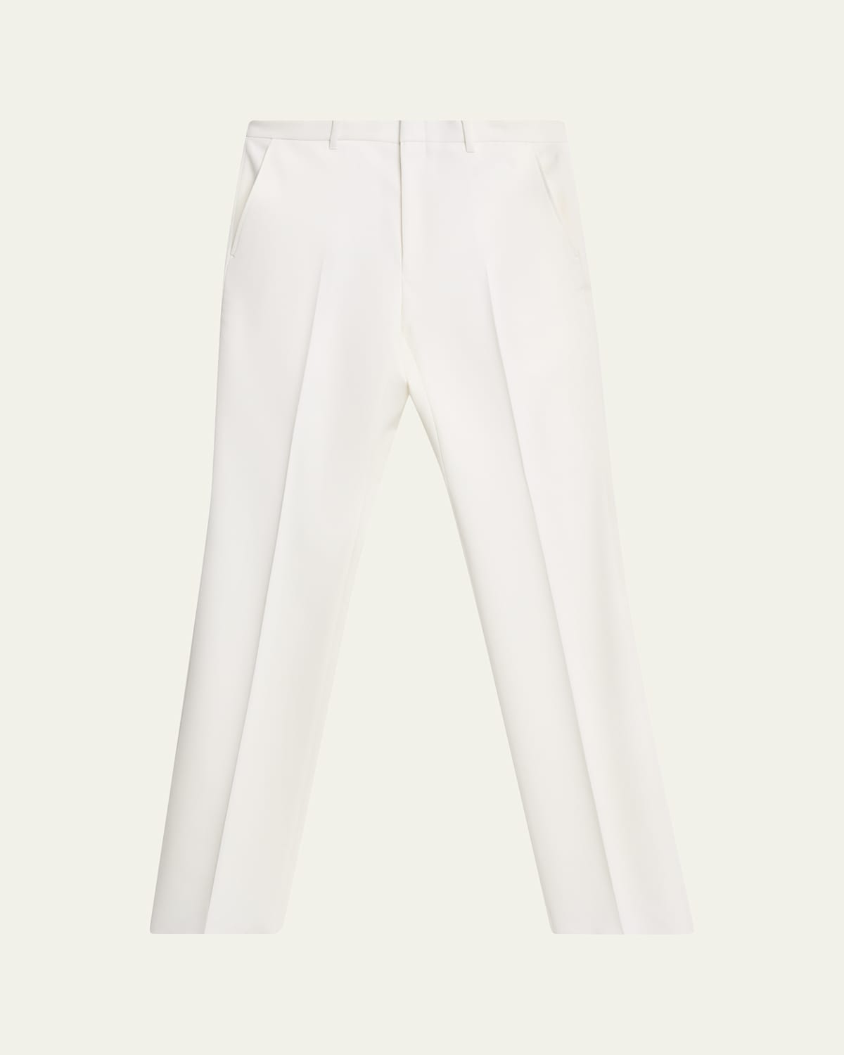 Givenchy Men's Wool And Mohair Straight-leg Tailored Trousers In White