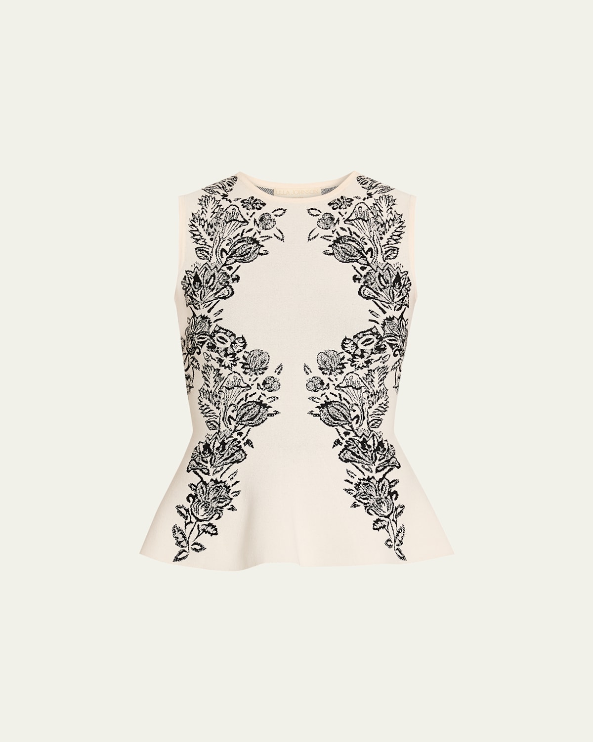 Ulla Johnson Vanna Jacquard Peplum Tank Top In White