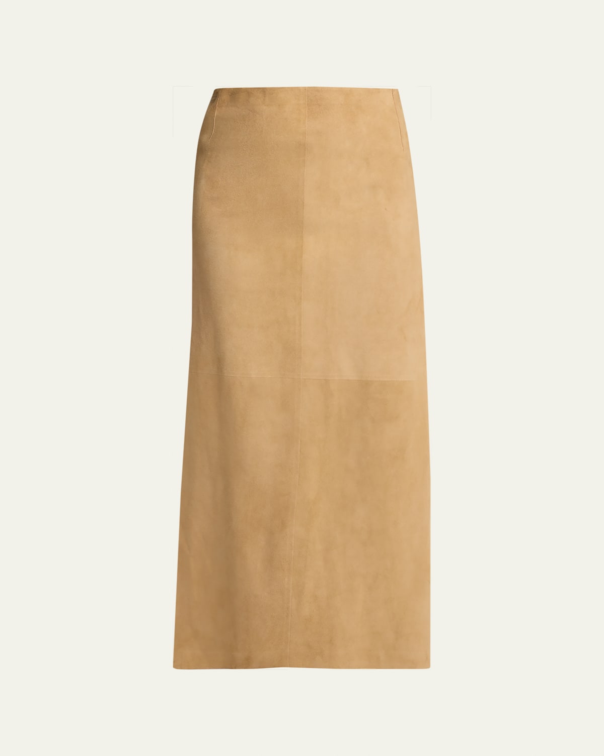 The Row Danas Suede Maxi Apron Skirt In Brown