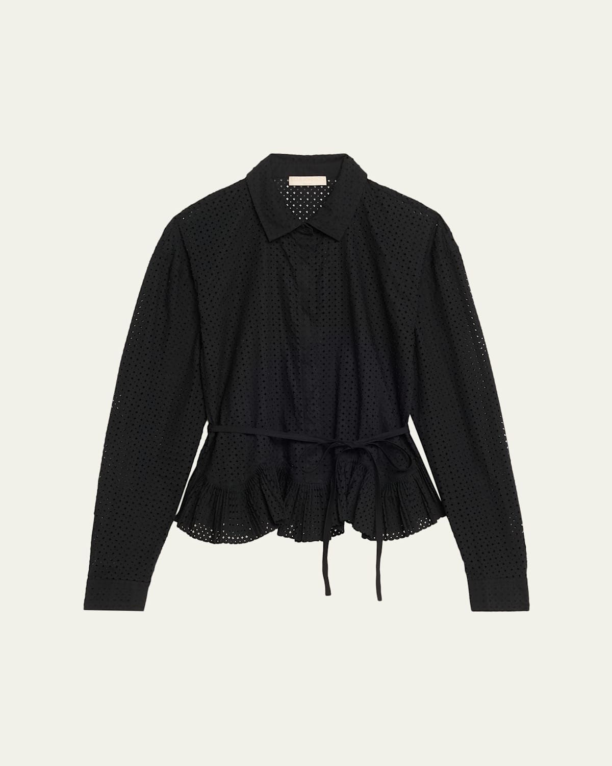 Ulla Johnson Kelila Long-sleeve Button-front Cotton Top In Black