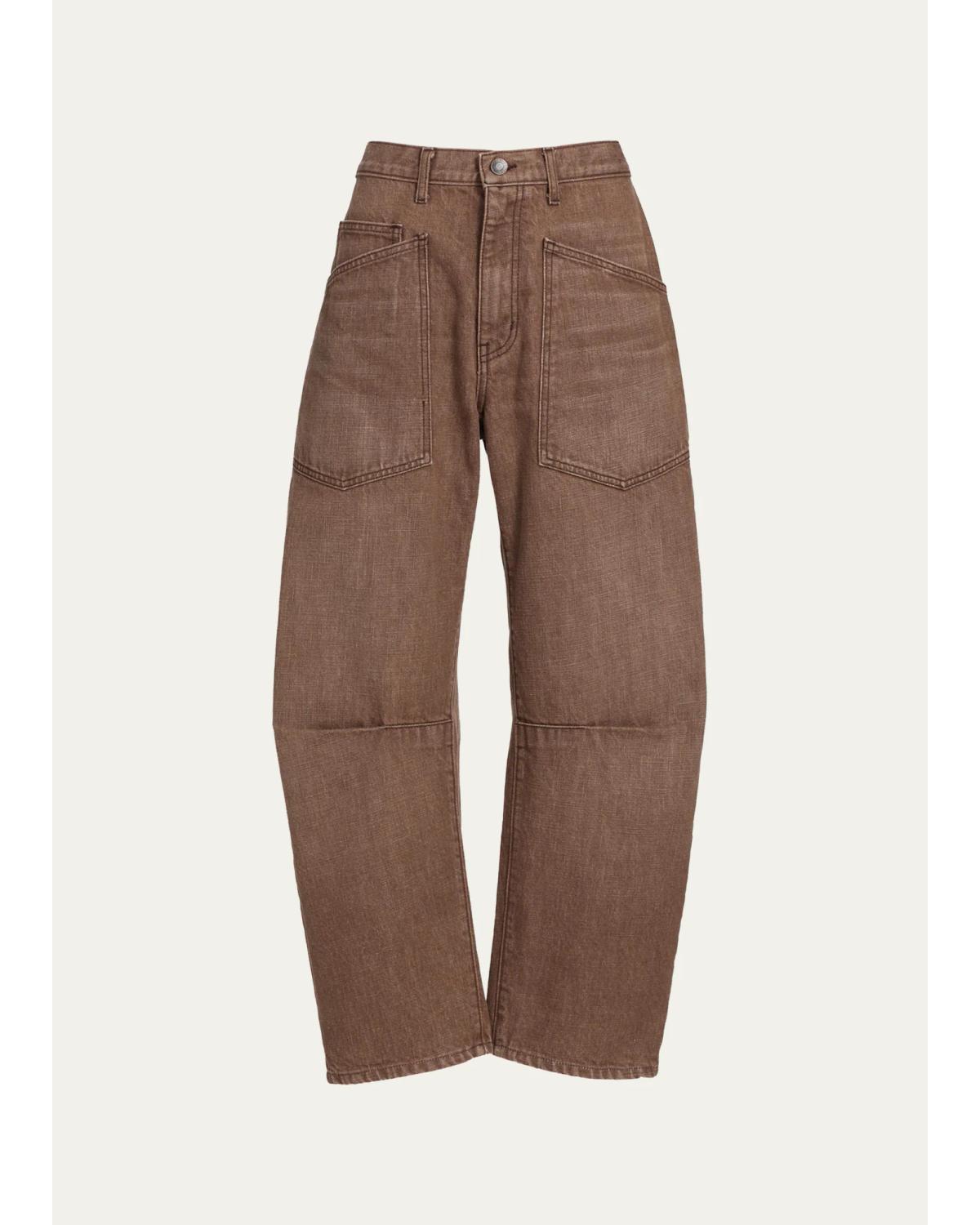 Shon Barrel-Leg Ankle Jeans