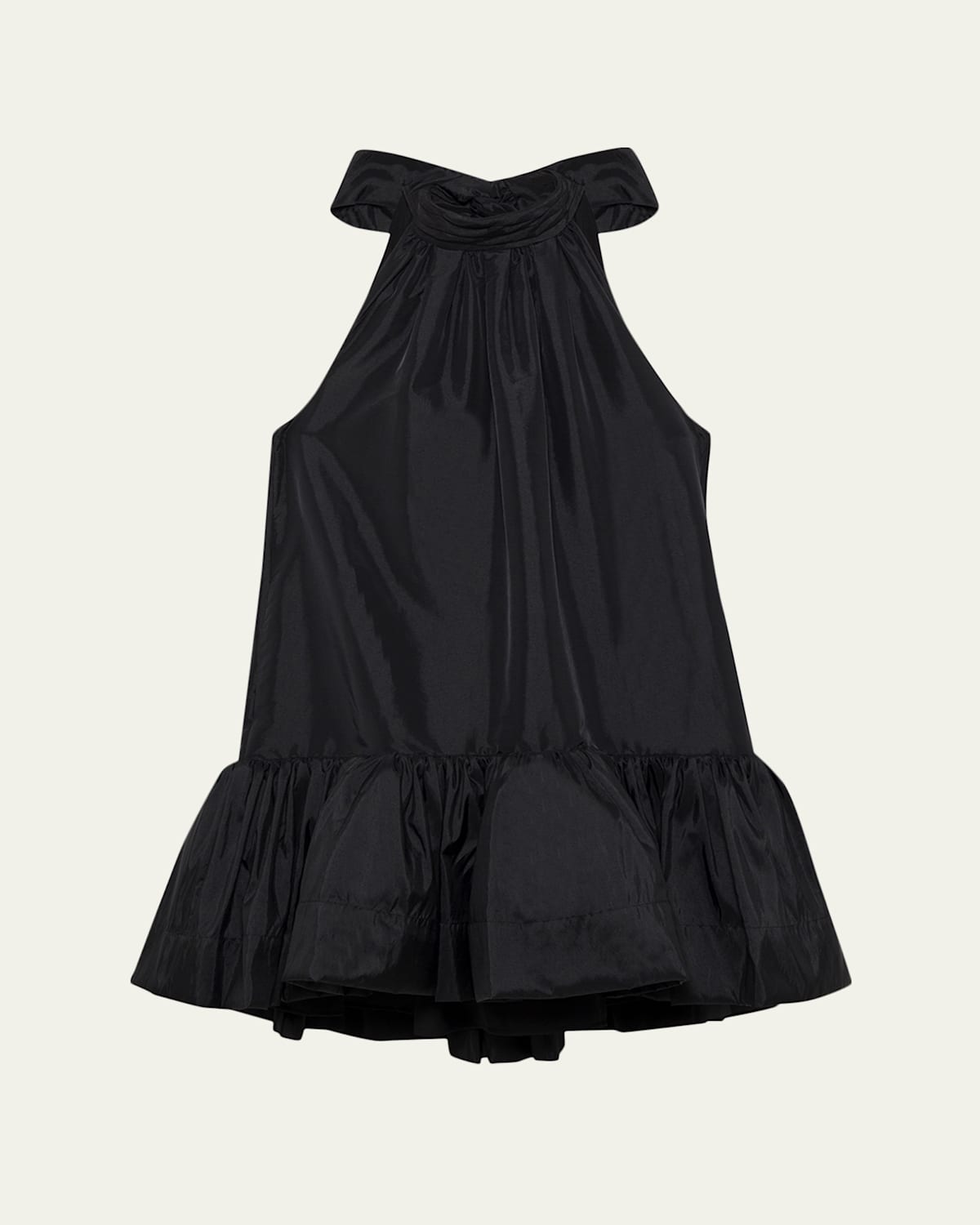 Simkhai Hope Taffeta Bow Tie Mini Dress In Black