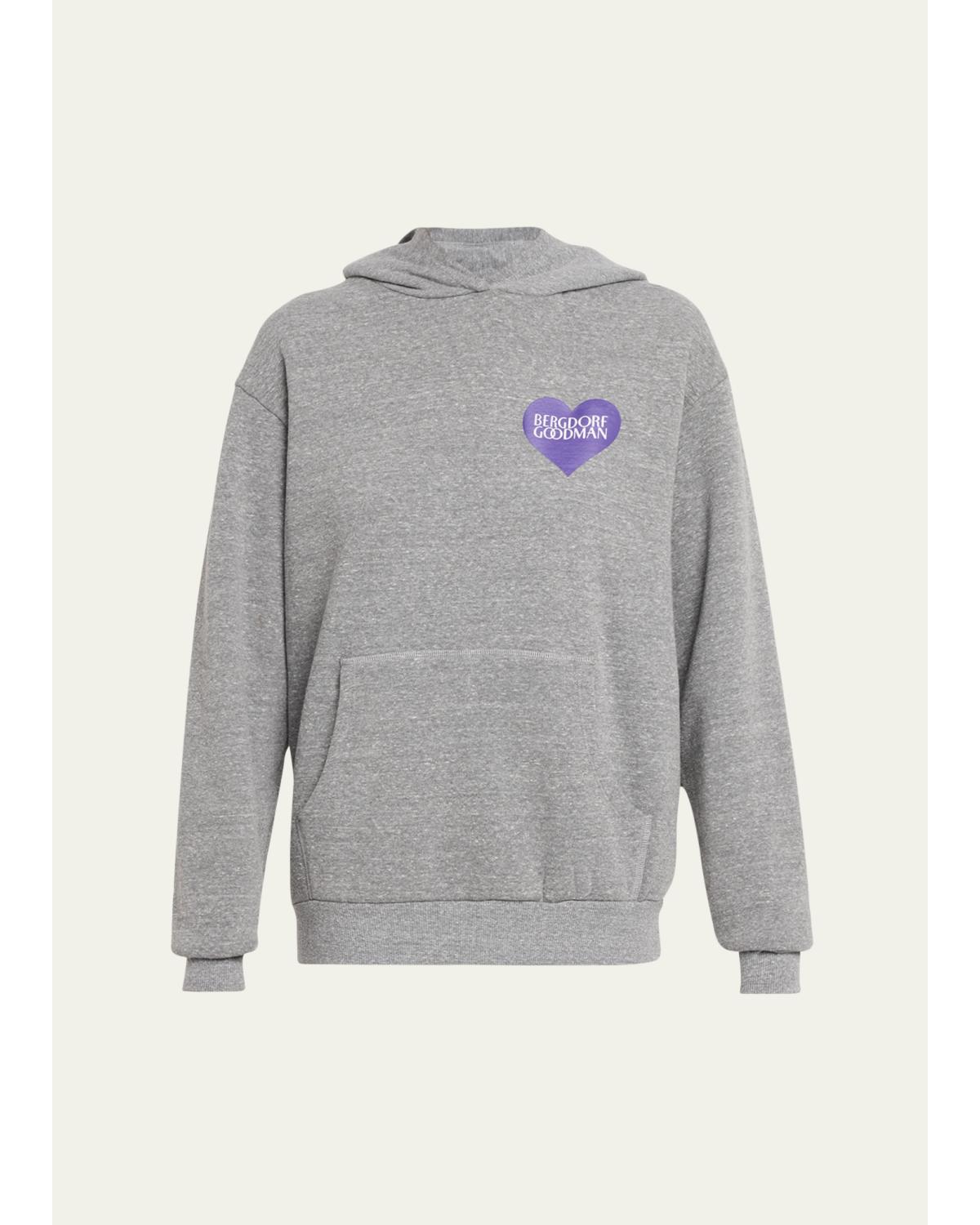 Sprwmn Bg Heart Logo Hoodie In Dark Heather