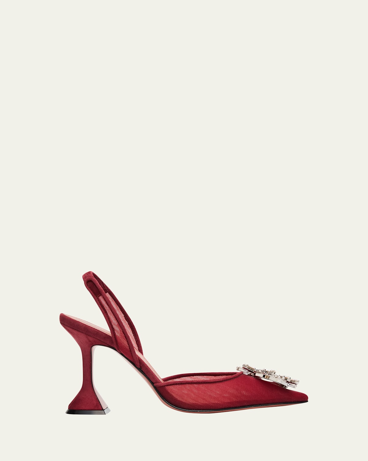 Amina Muaddi Scarpe Con Tacco Begum In Rete Rosso Tiziano  Donna In Multi