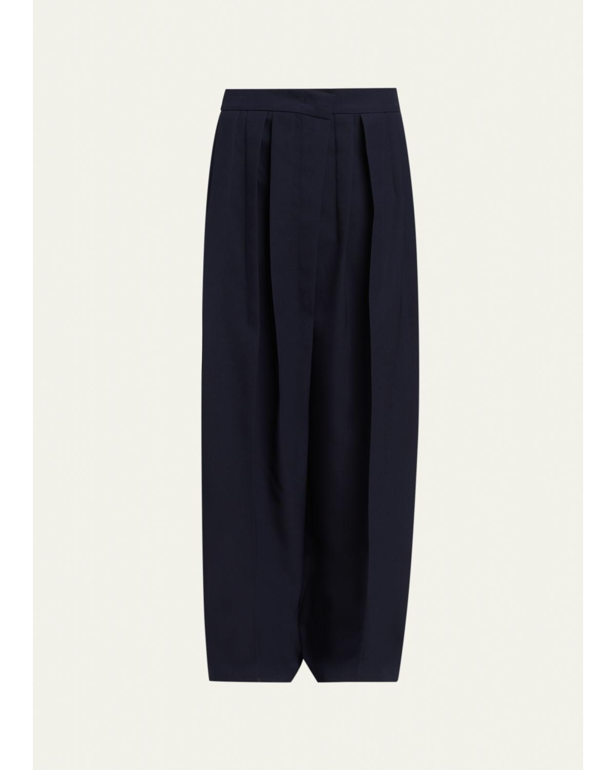 Pleated Wide-Leg Trousers
