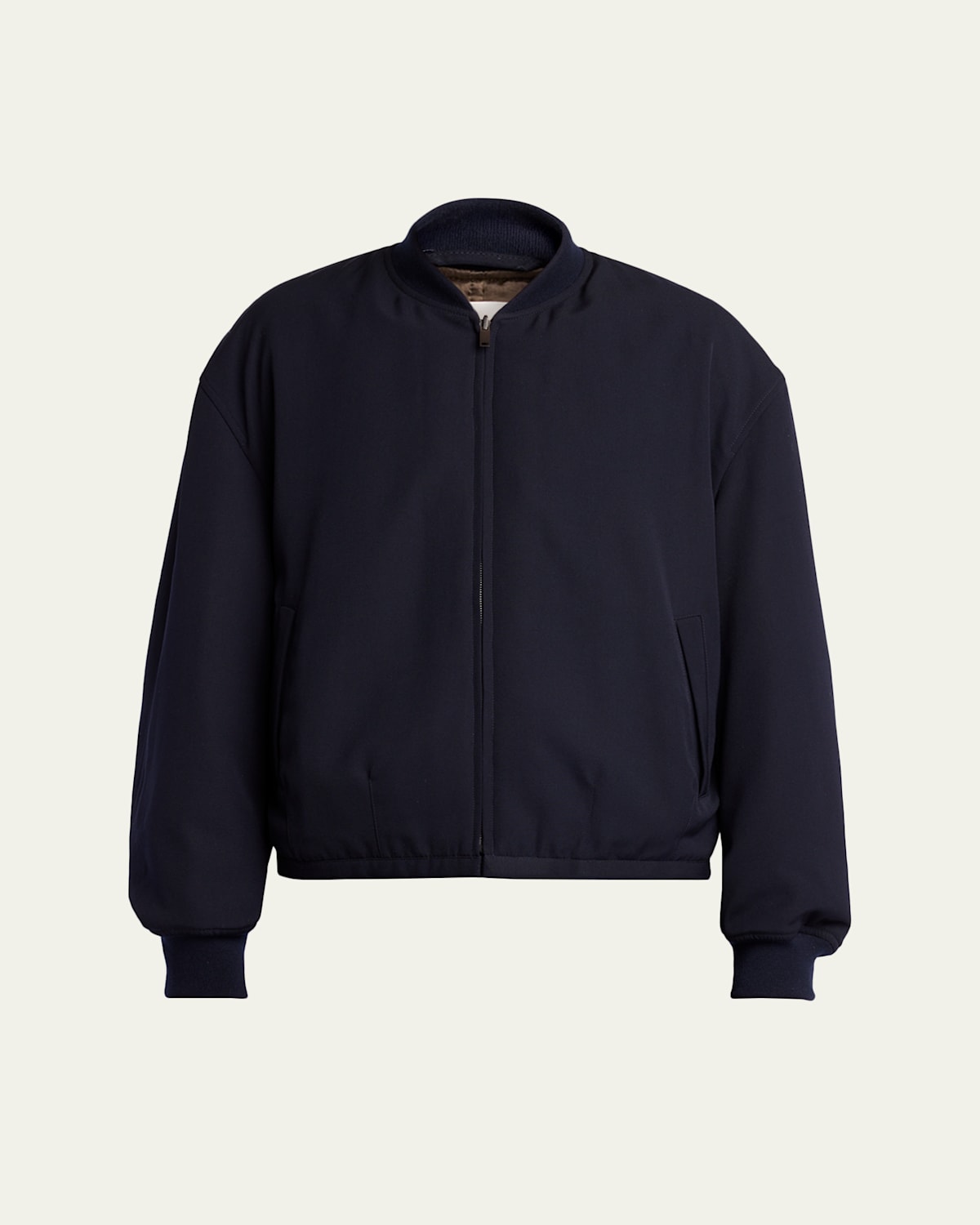 The Row Men's Fenn Wool And Silk Reversible Bomber Jacket In Blue