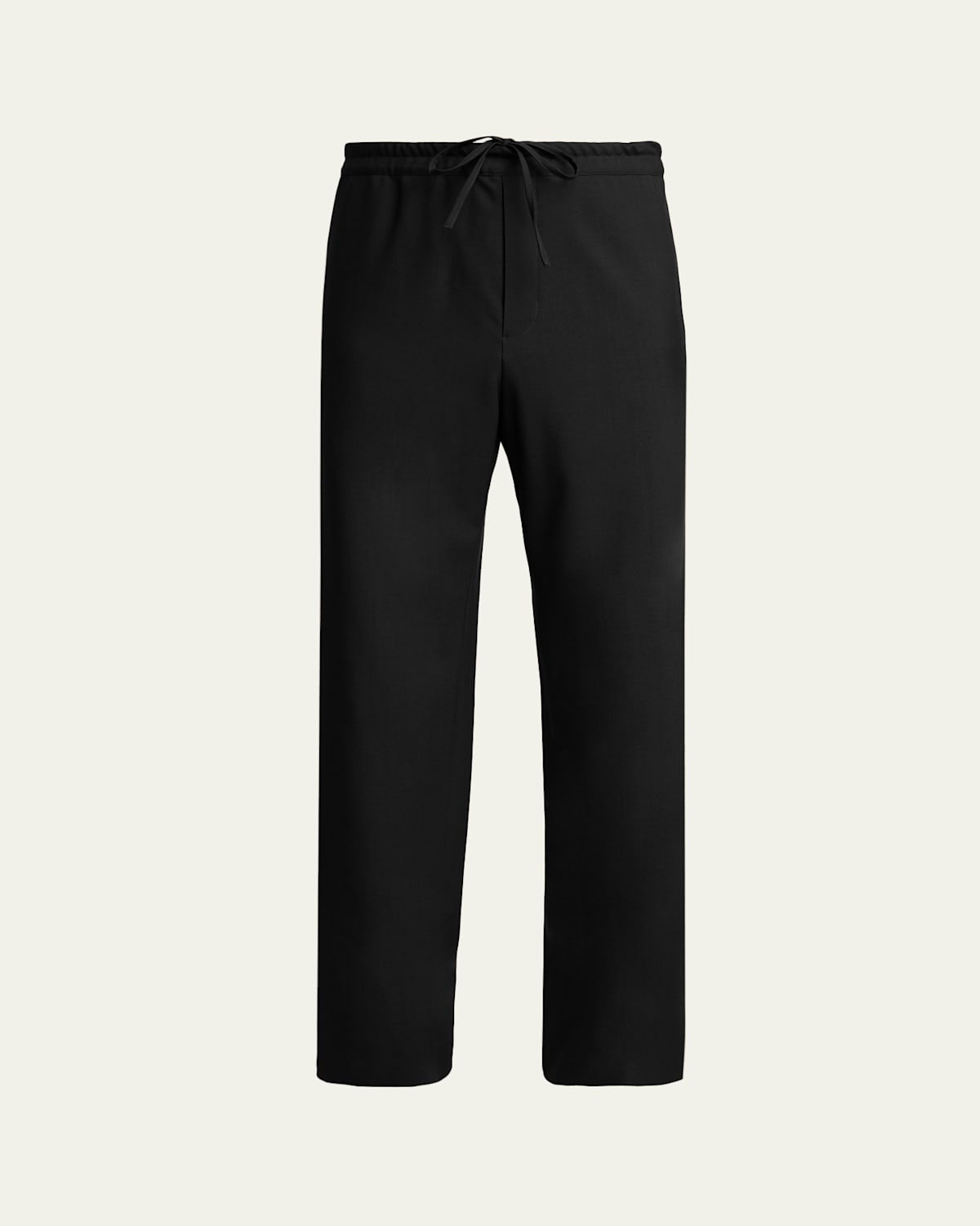 The Row Men's Ari Wool Wide-leg Drawstring Pants In Black