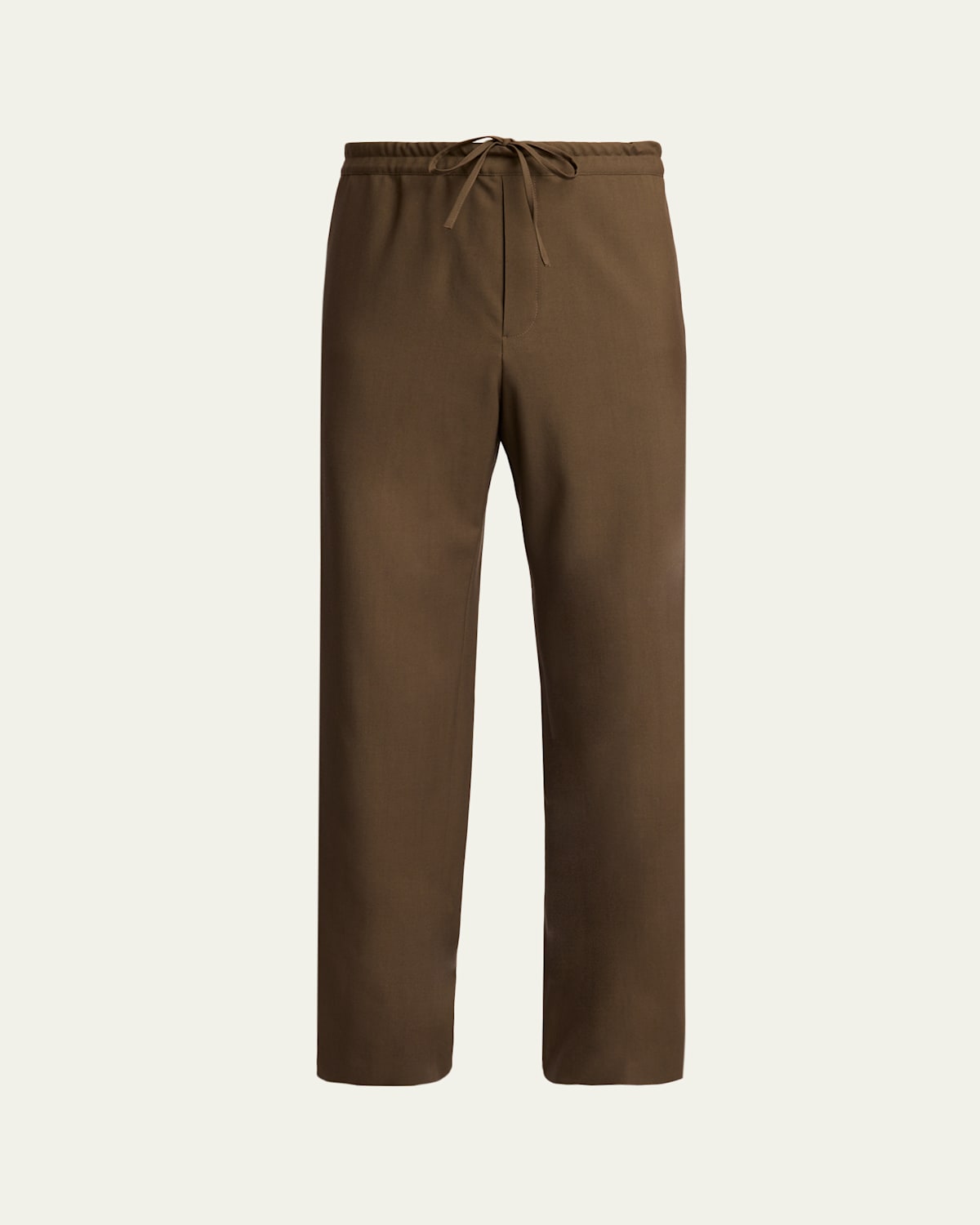The Row Men's Ari Wool Wide-leg Drawstring Pants In Brown