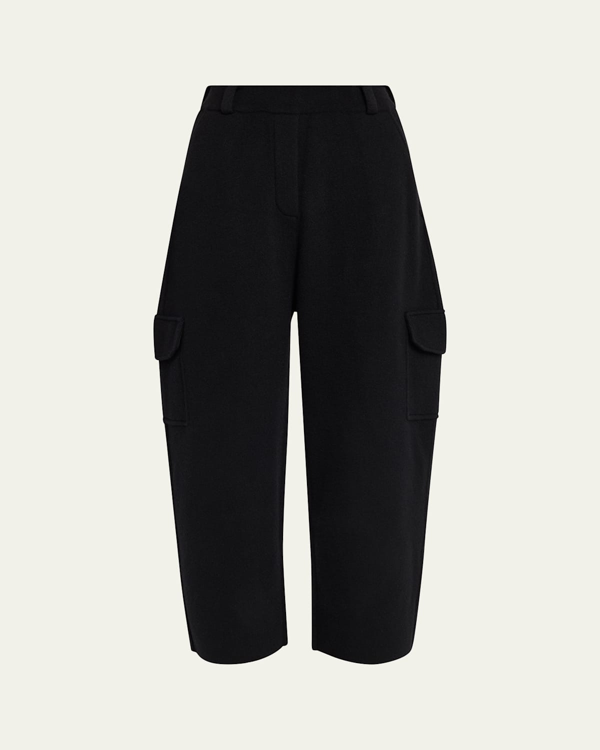Lisa Yang Azaria Cashmere Barrel-leg Ankle Cargo Trousers In Black