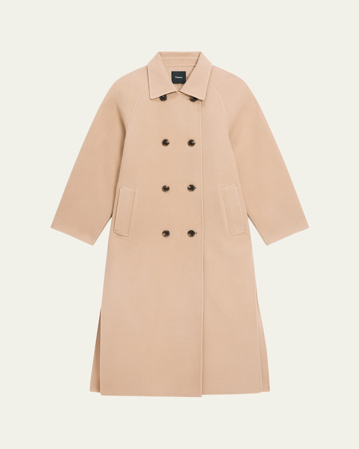 Theory Double-breasted Wool Trench Coat