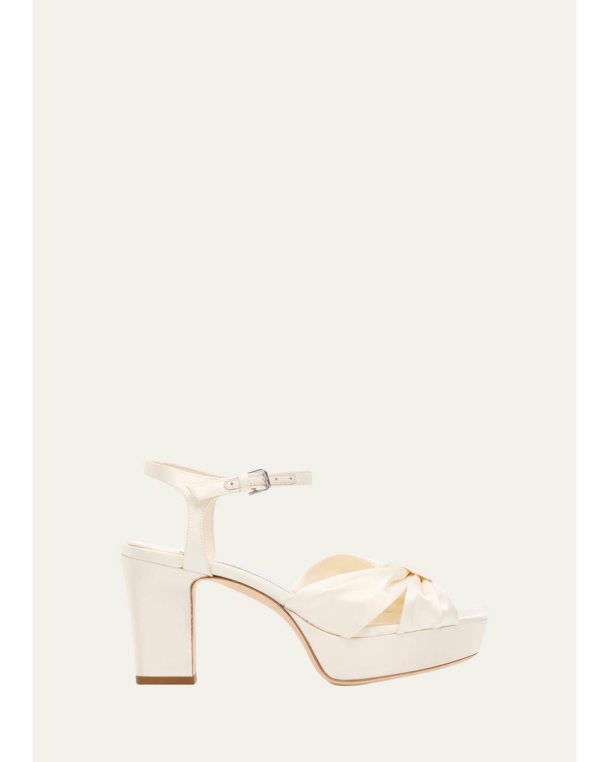 80Mm Heloise Satin Platform Sandals