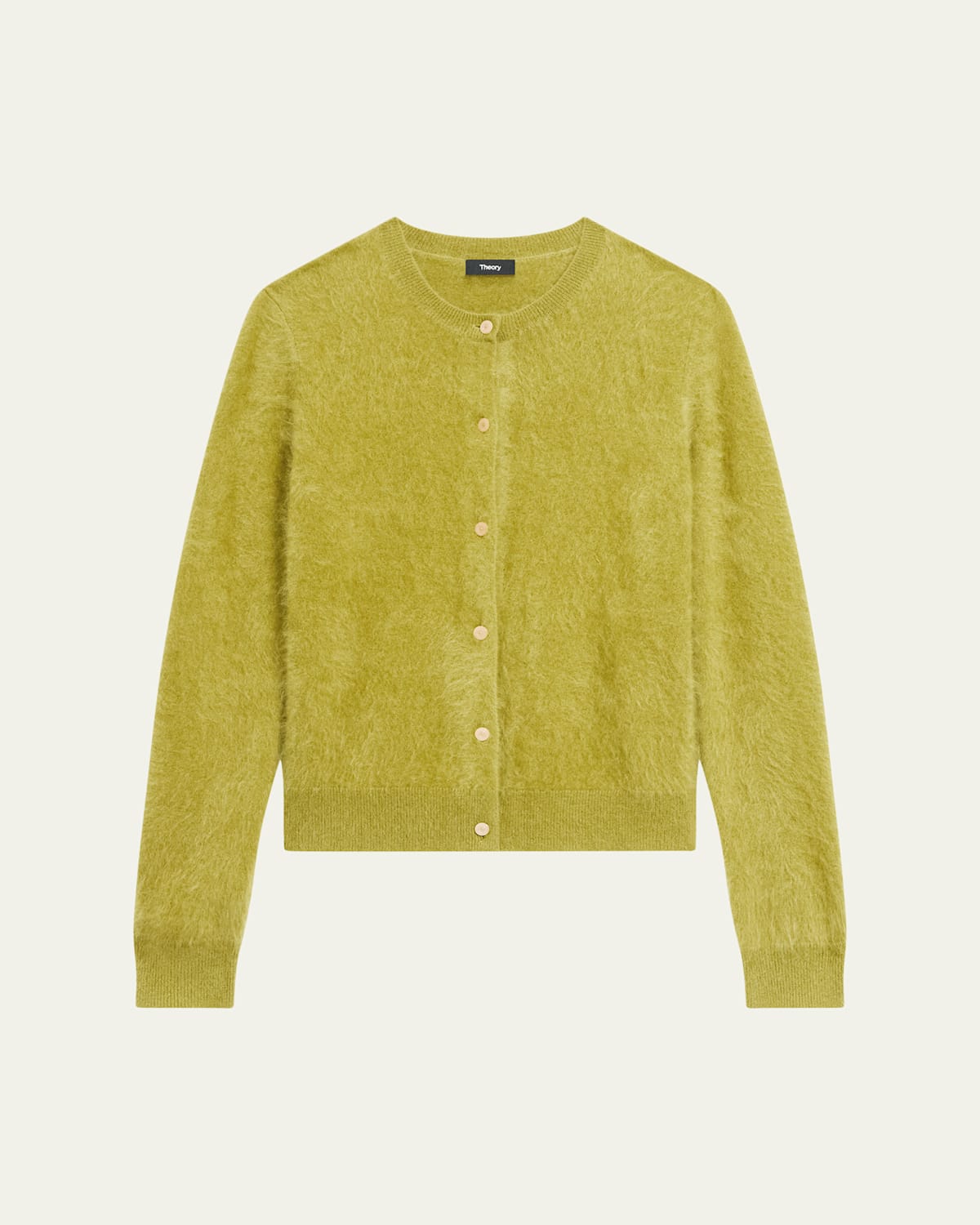 Theory Brushed Cashmere Cardigan In Green