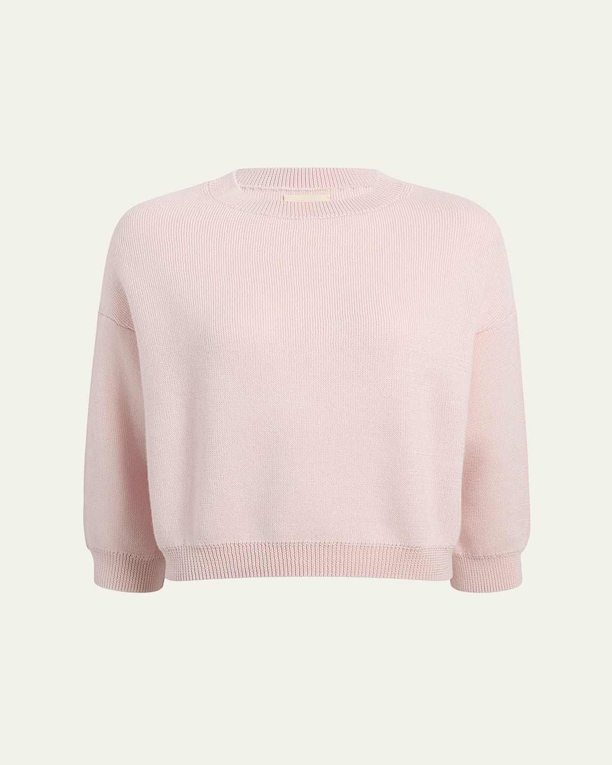 Khaite Sabina Cashmere 3/4-sleeve Crewneck Sweater In Pink