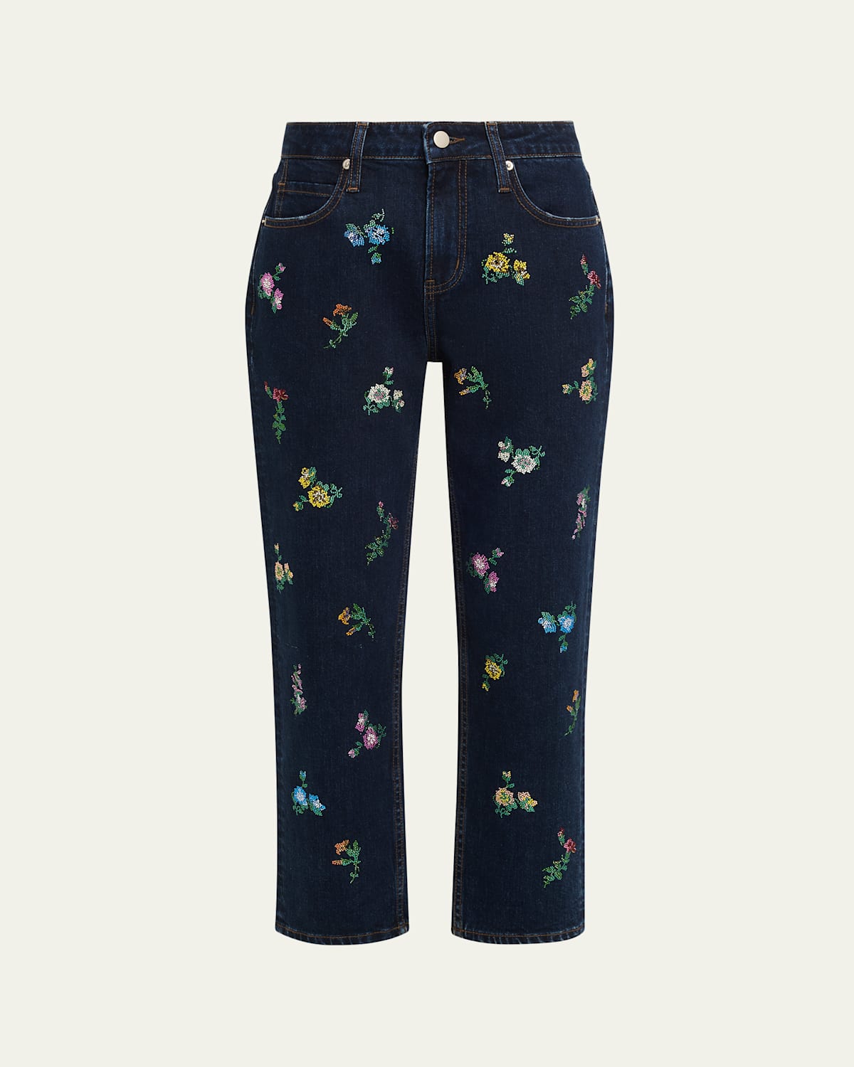 Libertine Joy And Mirth Embellished Straight-leg Ankle Boyfriend Jeans In Purple