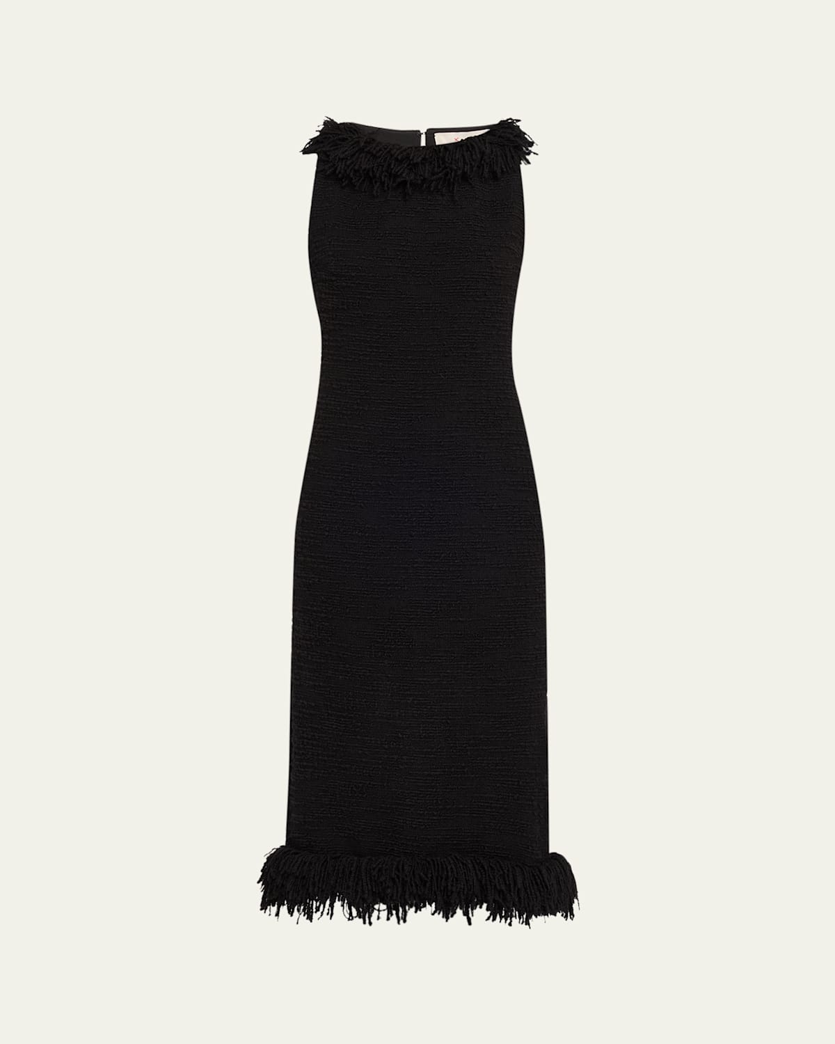 Liberowe Monunment Fringed Boucle Midi Dress In Black