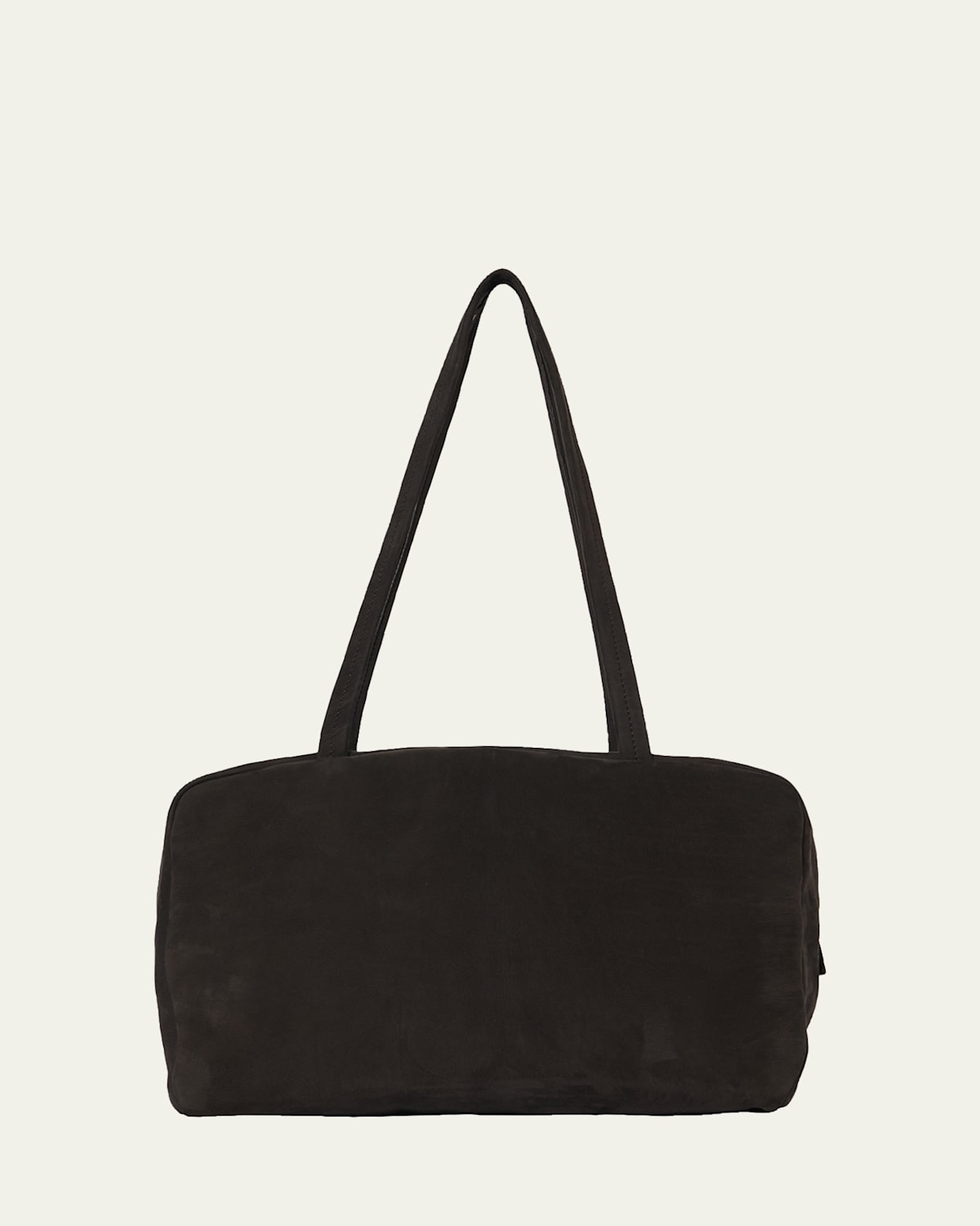 The Row Astra Bowling Shoulder Bag In Suede In Black