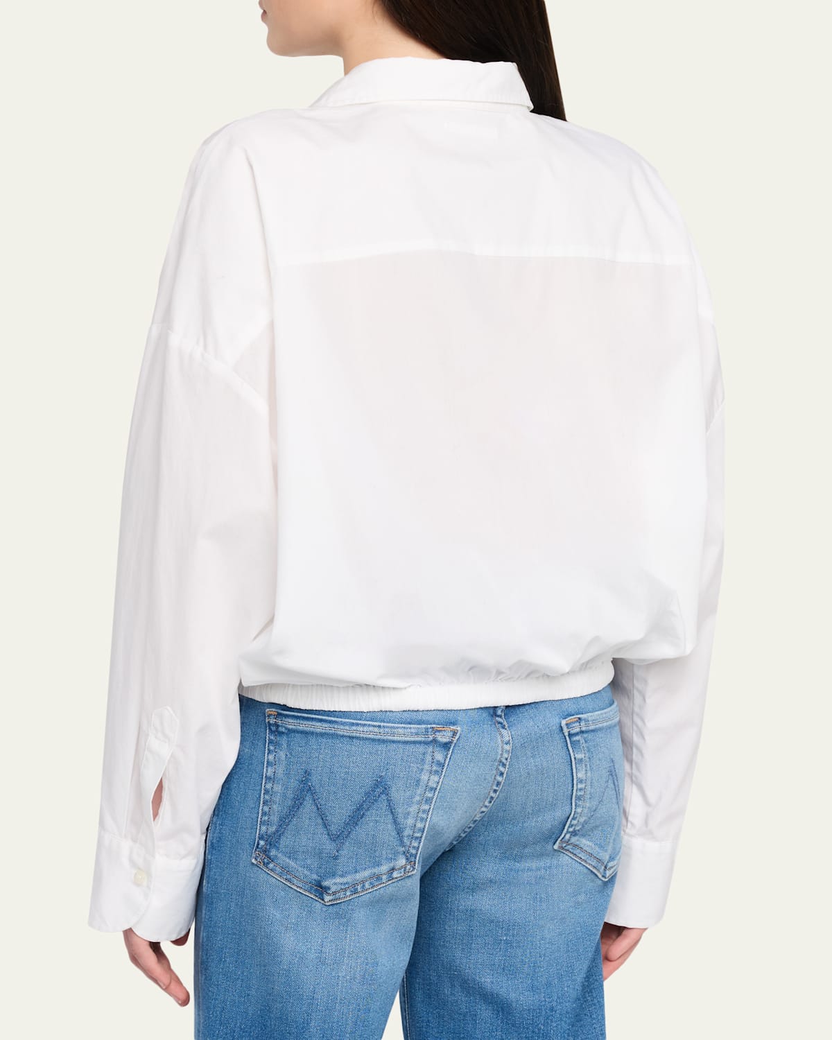 The Scrunchie Frenchie Cropped Button-Front Shirt