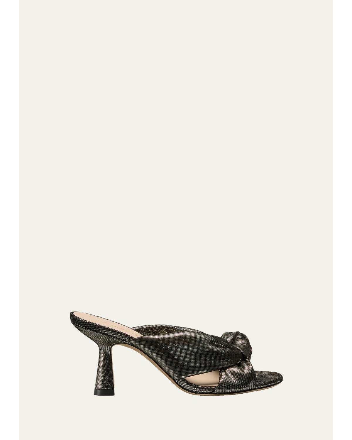 75mm Soplaya Leather Noir Mule Sandals