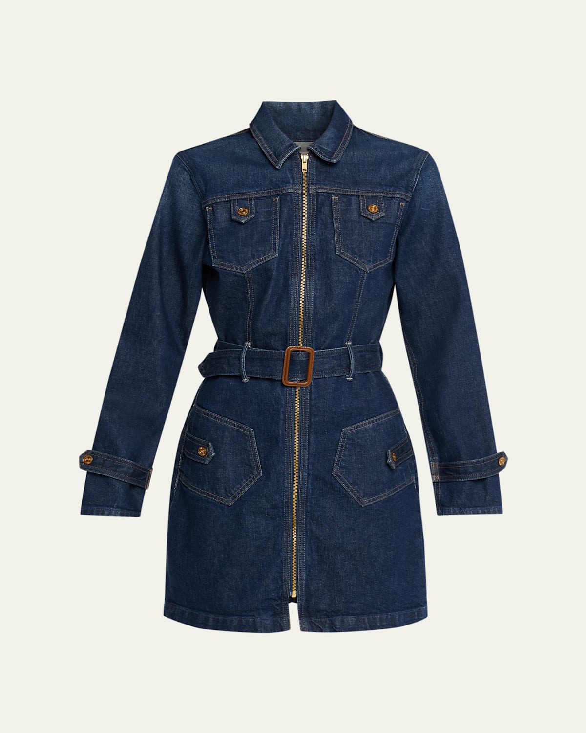 Mother The All-nighter Denim Mini Dress In Blue