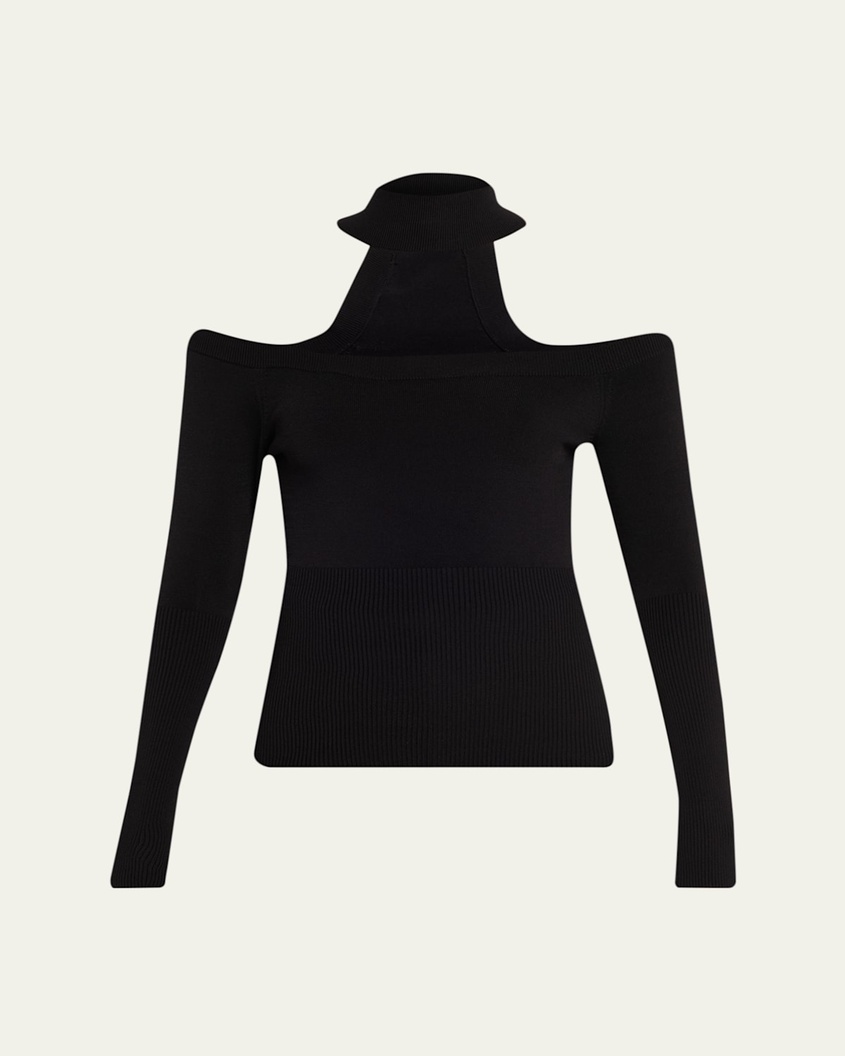 Simkhai Lila Ribbed-knit Off-shoulder Sweater In Black