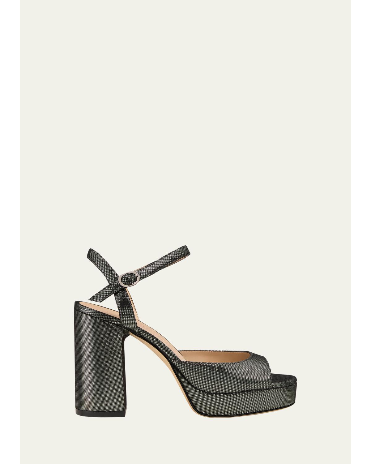 Dayna Ii Leather Noir Ankle-Strap Platform Sandals