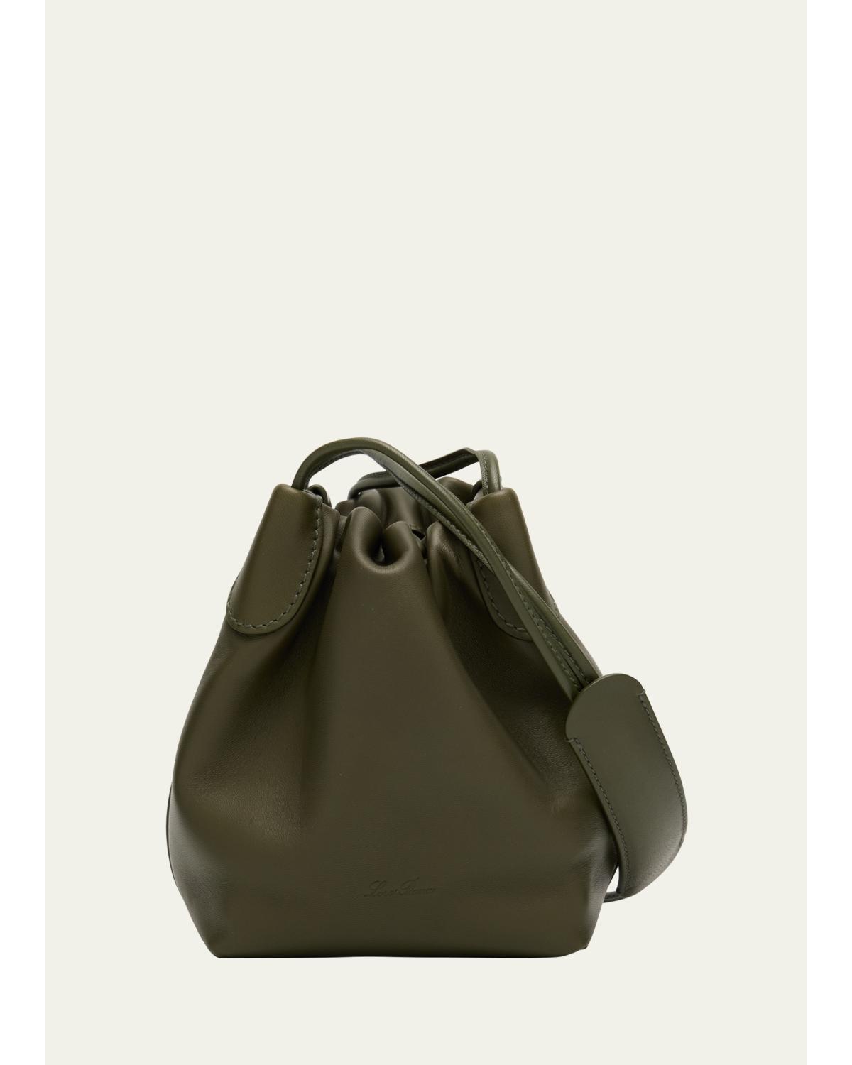 Bale Micro Softy Leather Top-Handle Bucket Bag