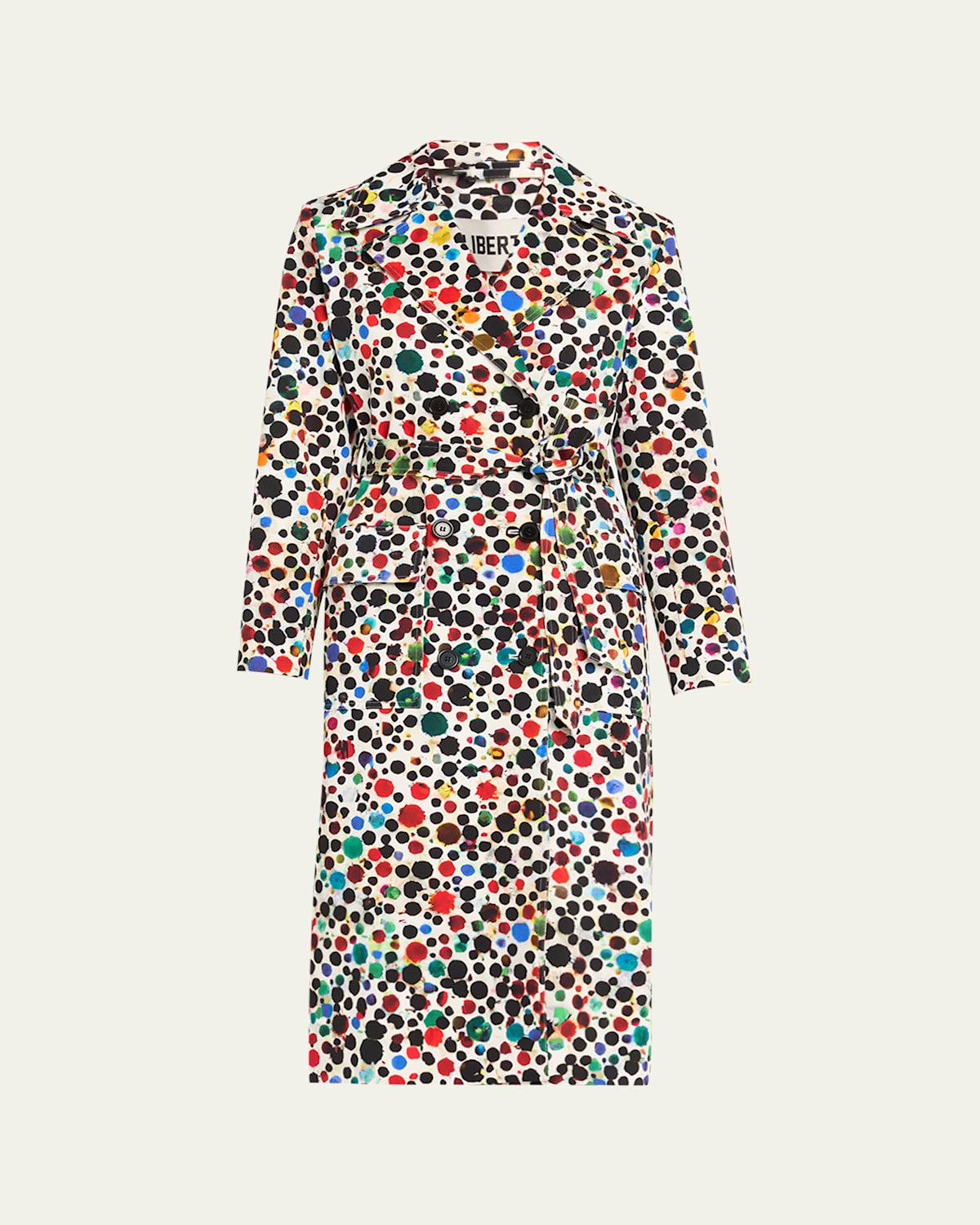 Libertine Orpheus Spotted Belted Long Trench Coat In Multi