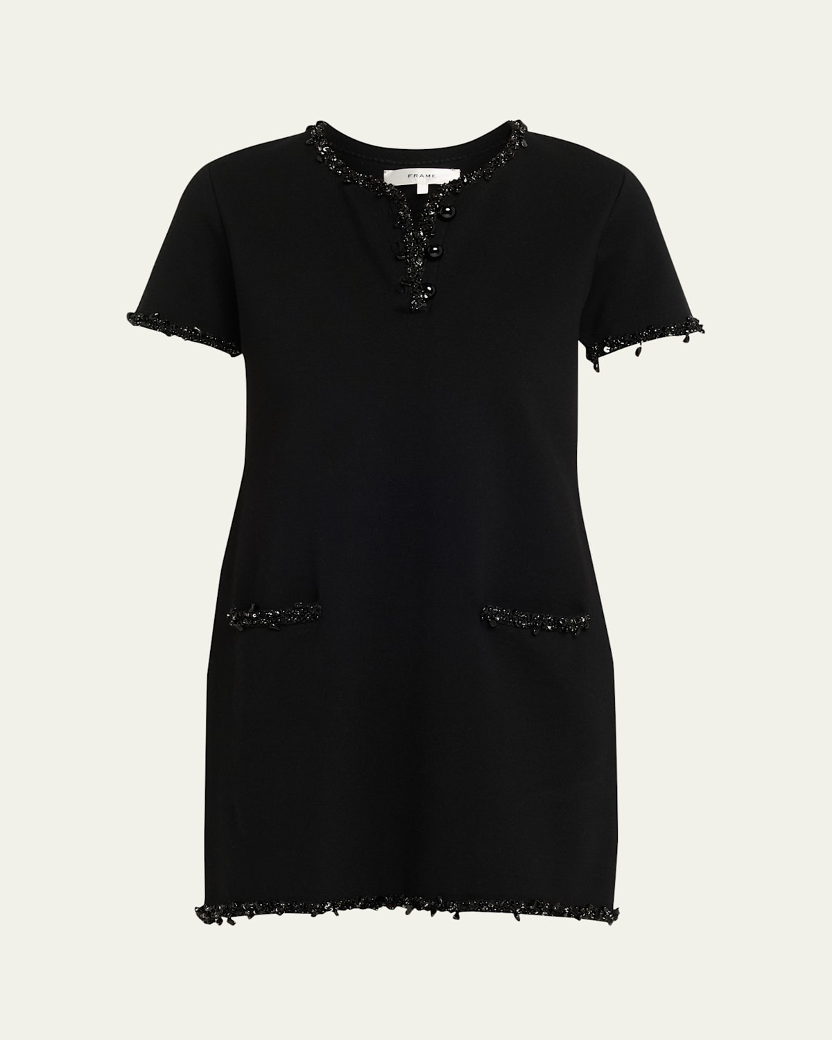 FRAME The Beaded Trim Mini Dress