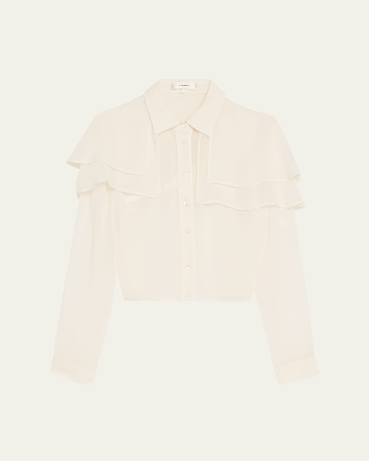 Frame The Silk Cape Blouse In Neutral
