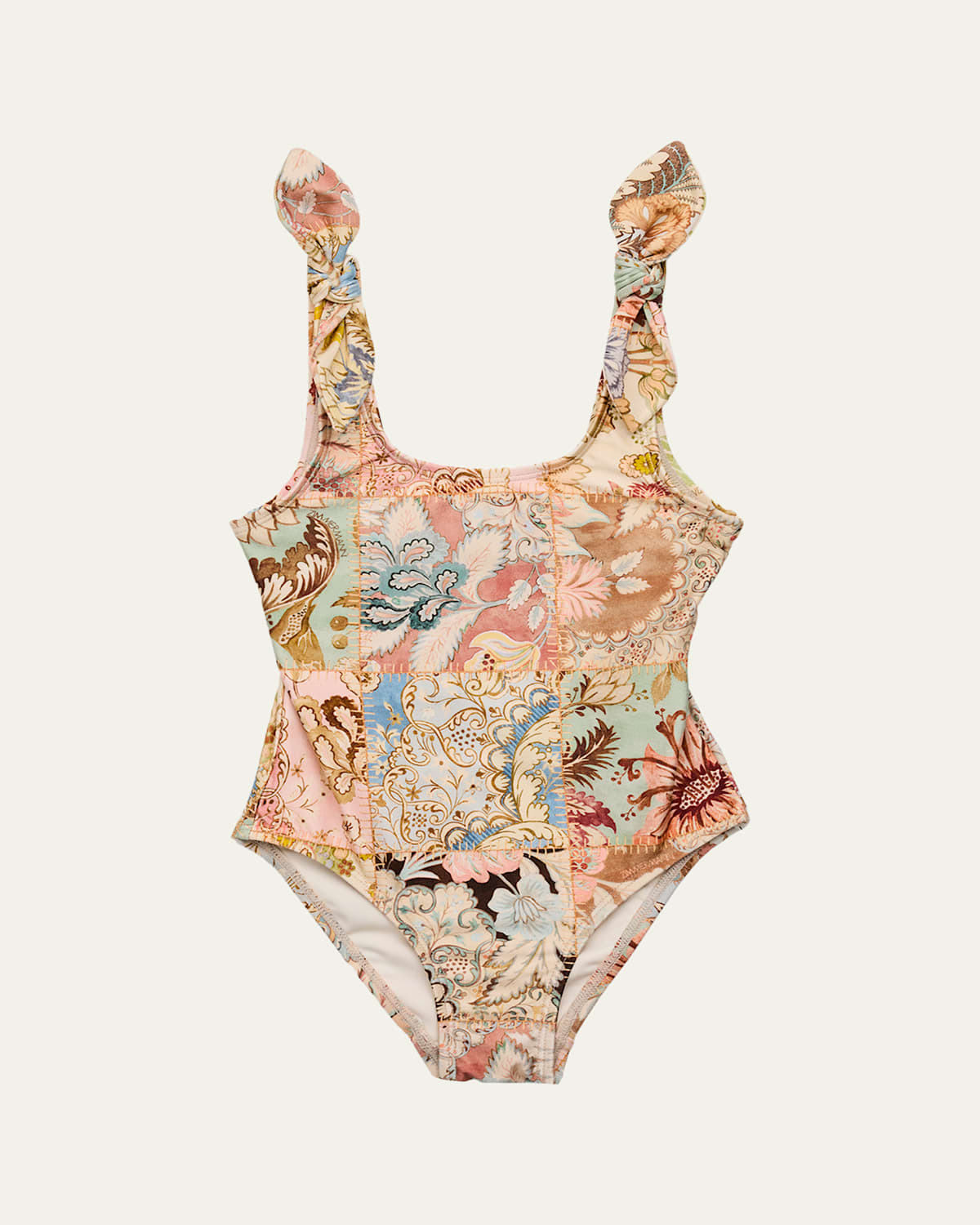 Girl's Daylight Tie-Shoulder One-Piece Swimsuit, Size 1-12