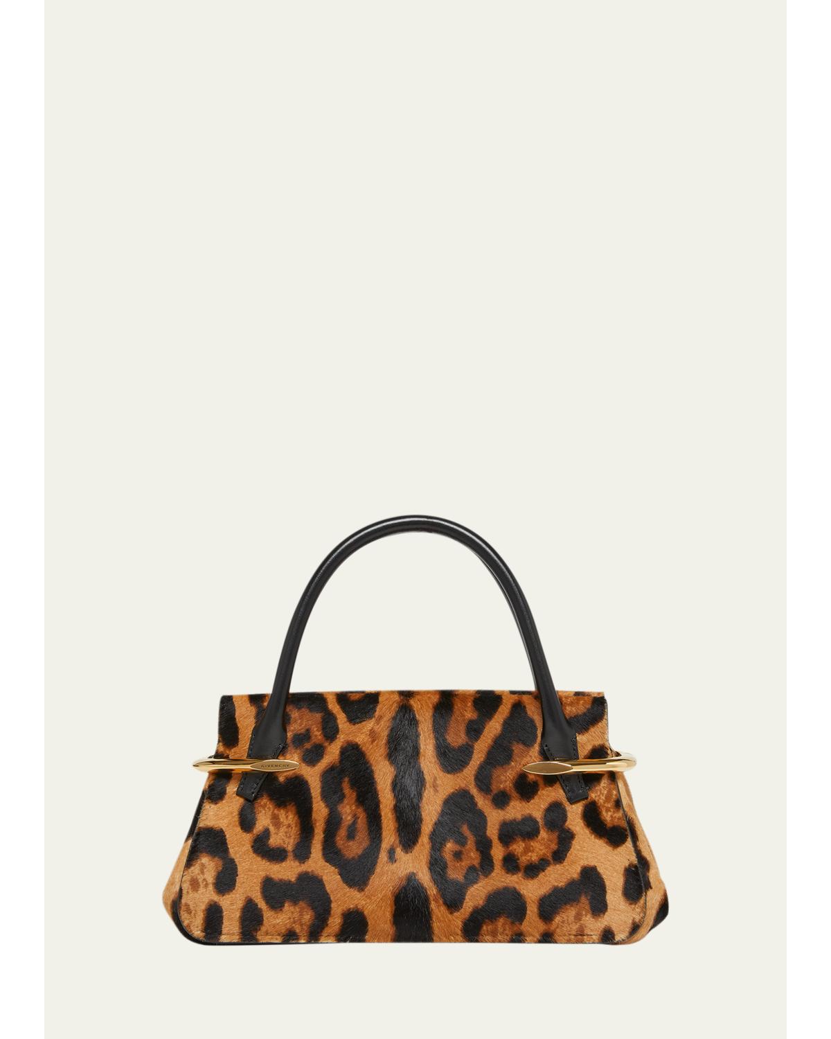 Mini Pinch Leopard Pony-Effect Top-Handle Bag