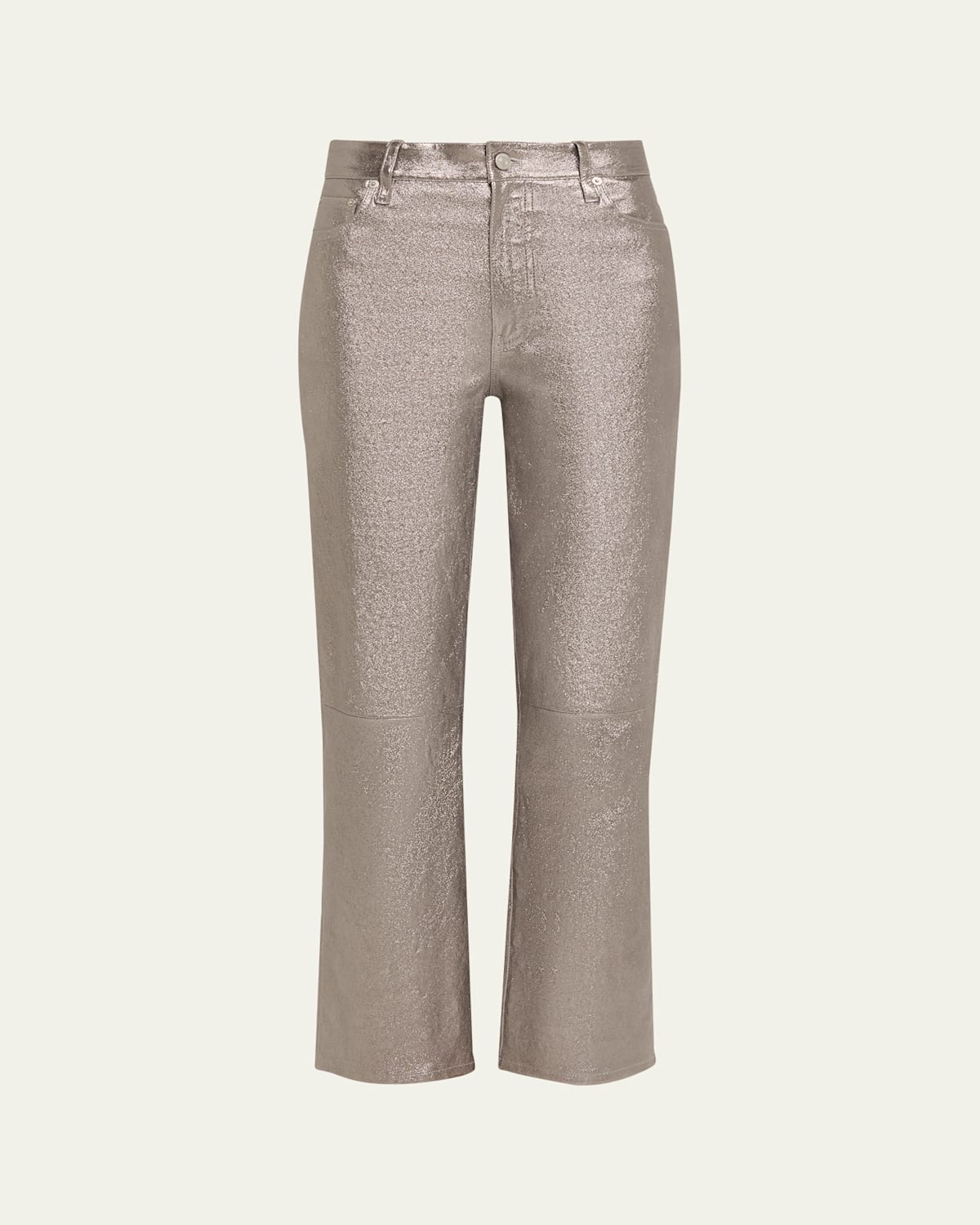 Frame Le Sleek Straight Leather Pants In Brown