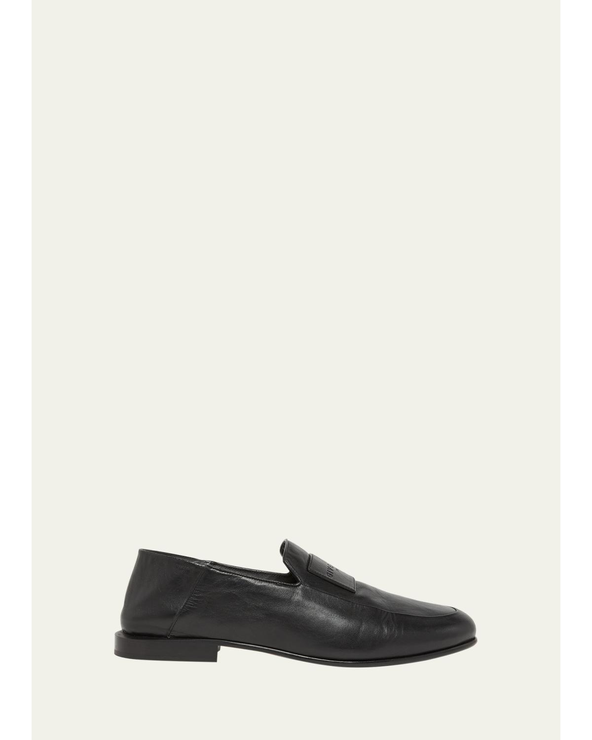 Men'S Label Leather Foldable Loafers