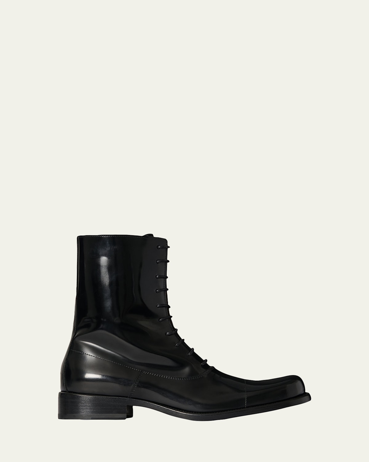 The Row Kai Lace-up Leather Boots In Black