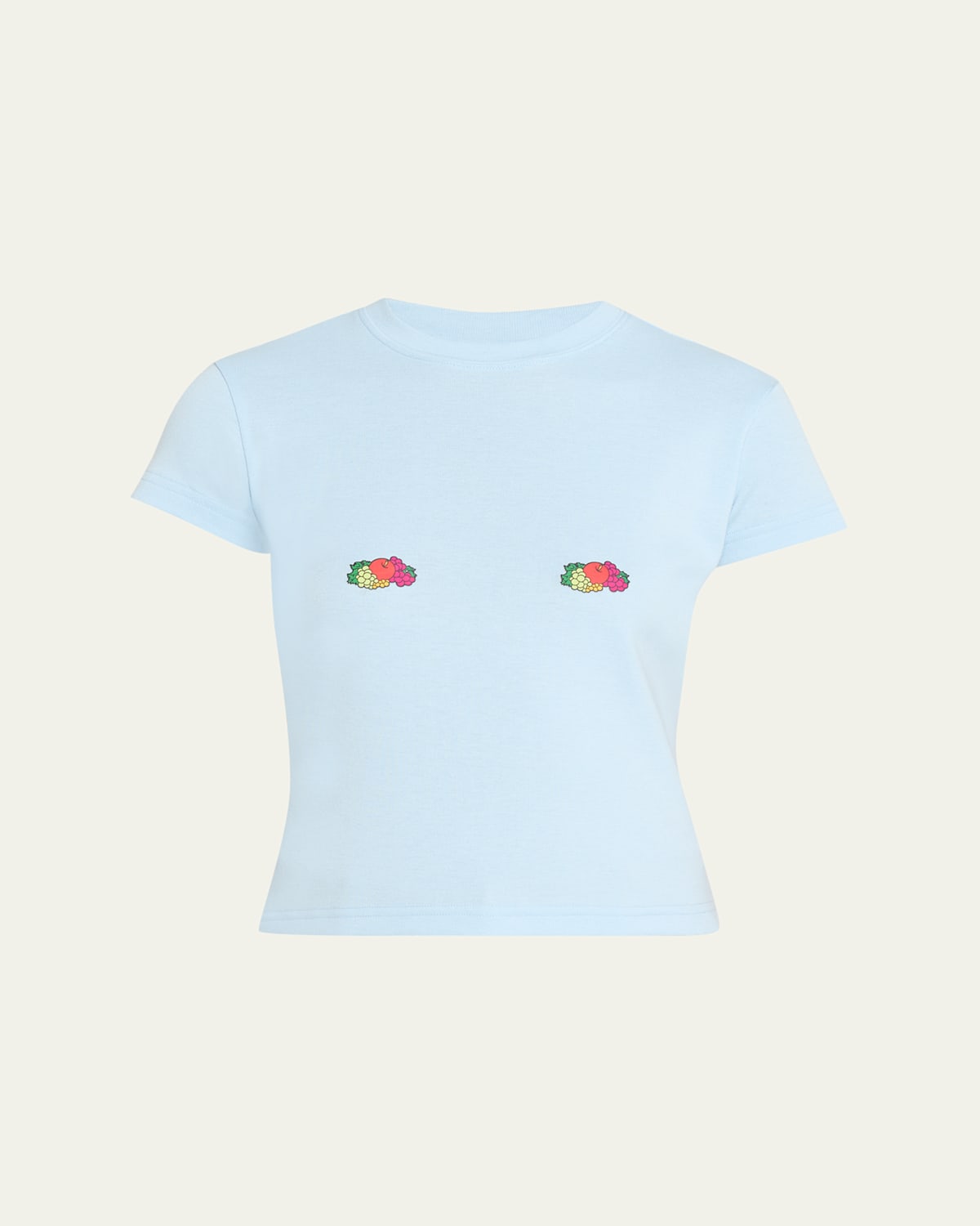 Hommegirls X Fruit Of The Loom Fruity Double-logo Short-sleeve Baby Tee In Blue