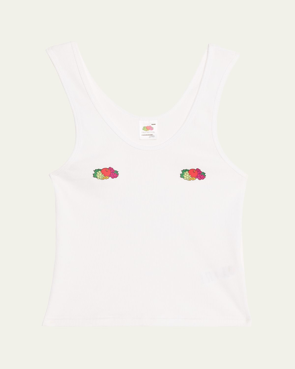 Hommegirls X Fruit Of The Loom Fruity Double-logo Classic Tank Top In White