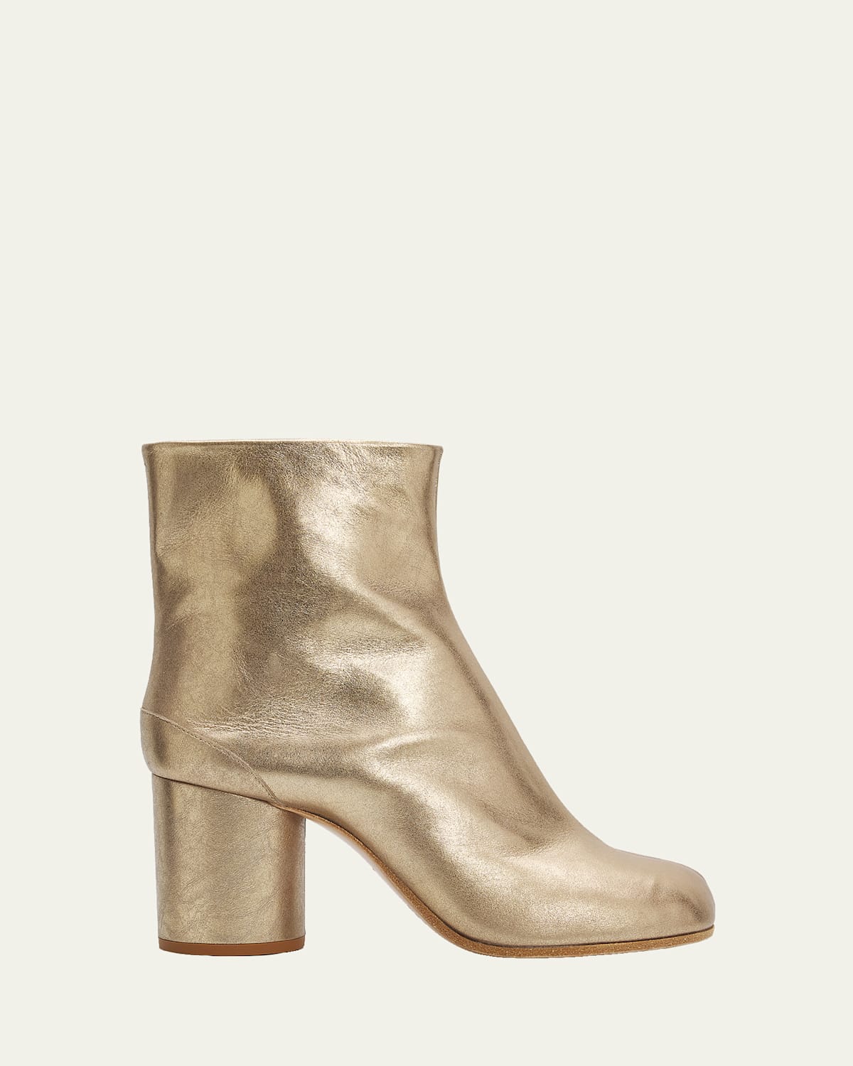 Maison Margiela 80mm Tabi Metallic Leather Split-toe Ankle Boots In Multi