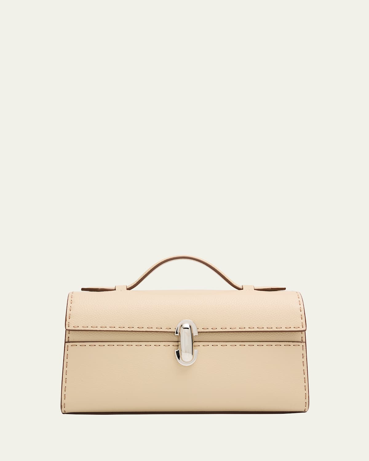 Savette Symmetry Pochette Leather Top-handle Bag In Brown