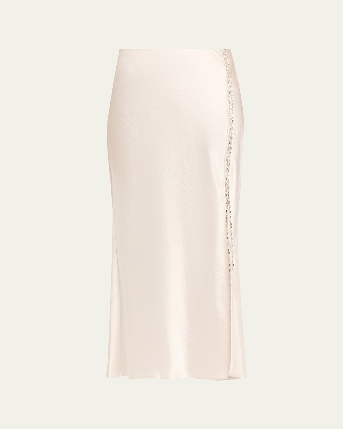 Jason Wu Collection Crystal-trim Washed Twill Bias Midi Skirt In Gray