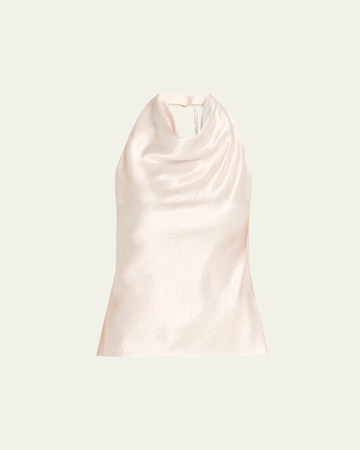 Jason Wu Collection Crystal-embellished Washed Twill Cowl Halter Top In Neutral