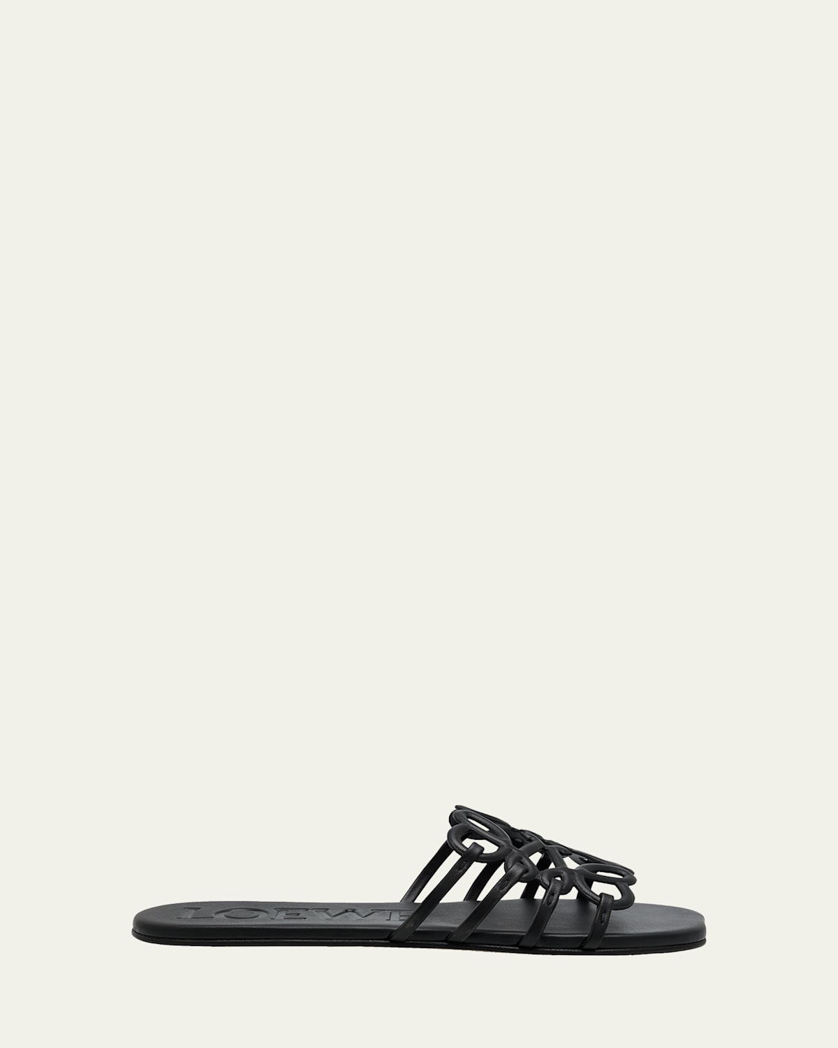 Loewe Petal Leather Anagram Slide Sandals In Multi