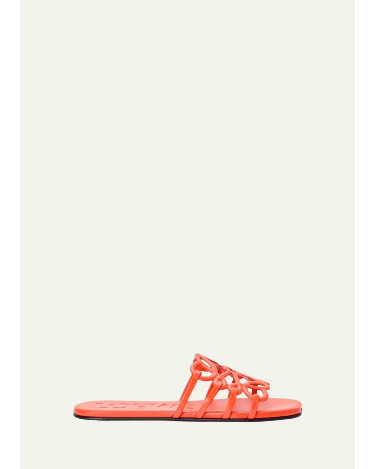 X Paula'S Ibiza Petal Leather Anagram Slide