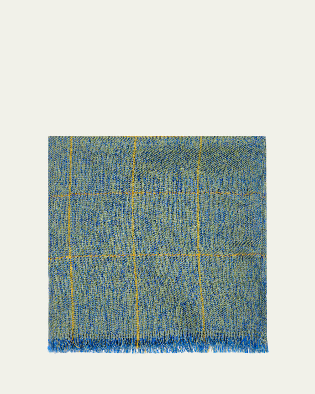 Anderson & Sheppard Men's Check Cashmere Pocket Square