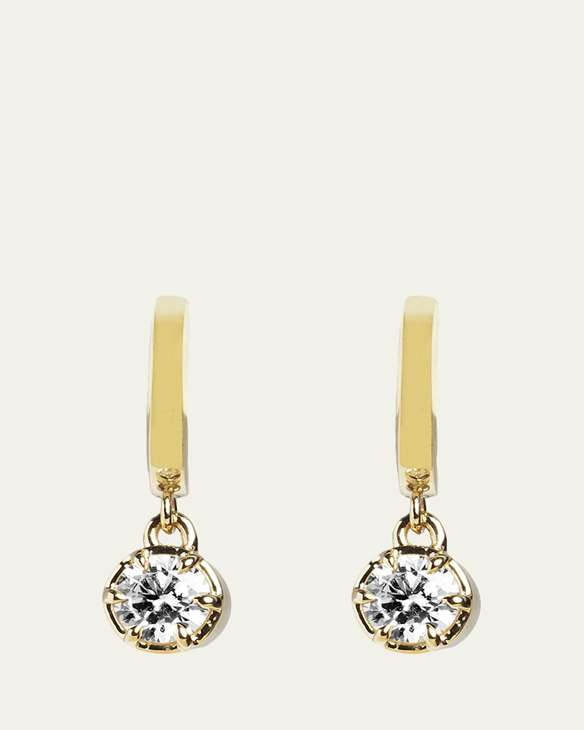 Dara Kaye Round Solar Drop Huggie Earrings with Lab-Grown Diamonds