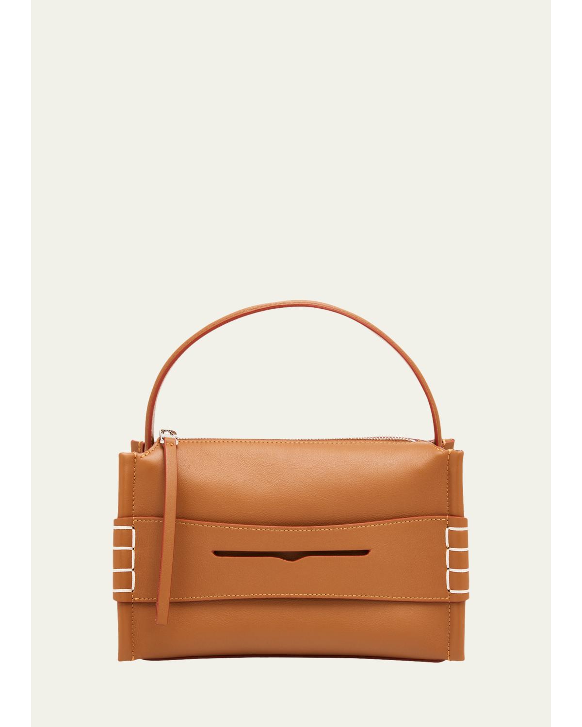 Small Loafer Leather Top-Handle Bag
