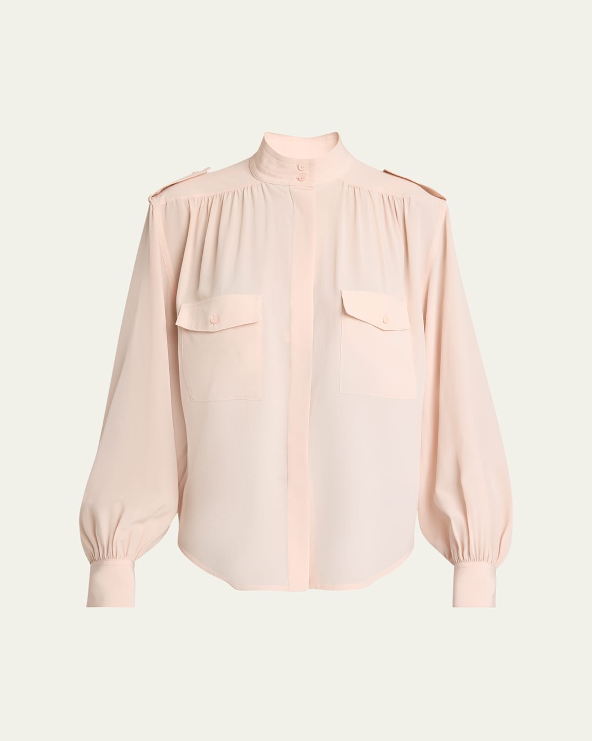 Chloé Organic Silk Crepe De Chine Top In Pink