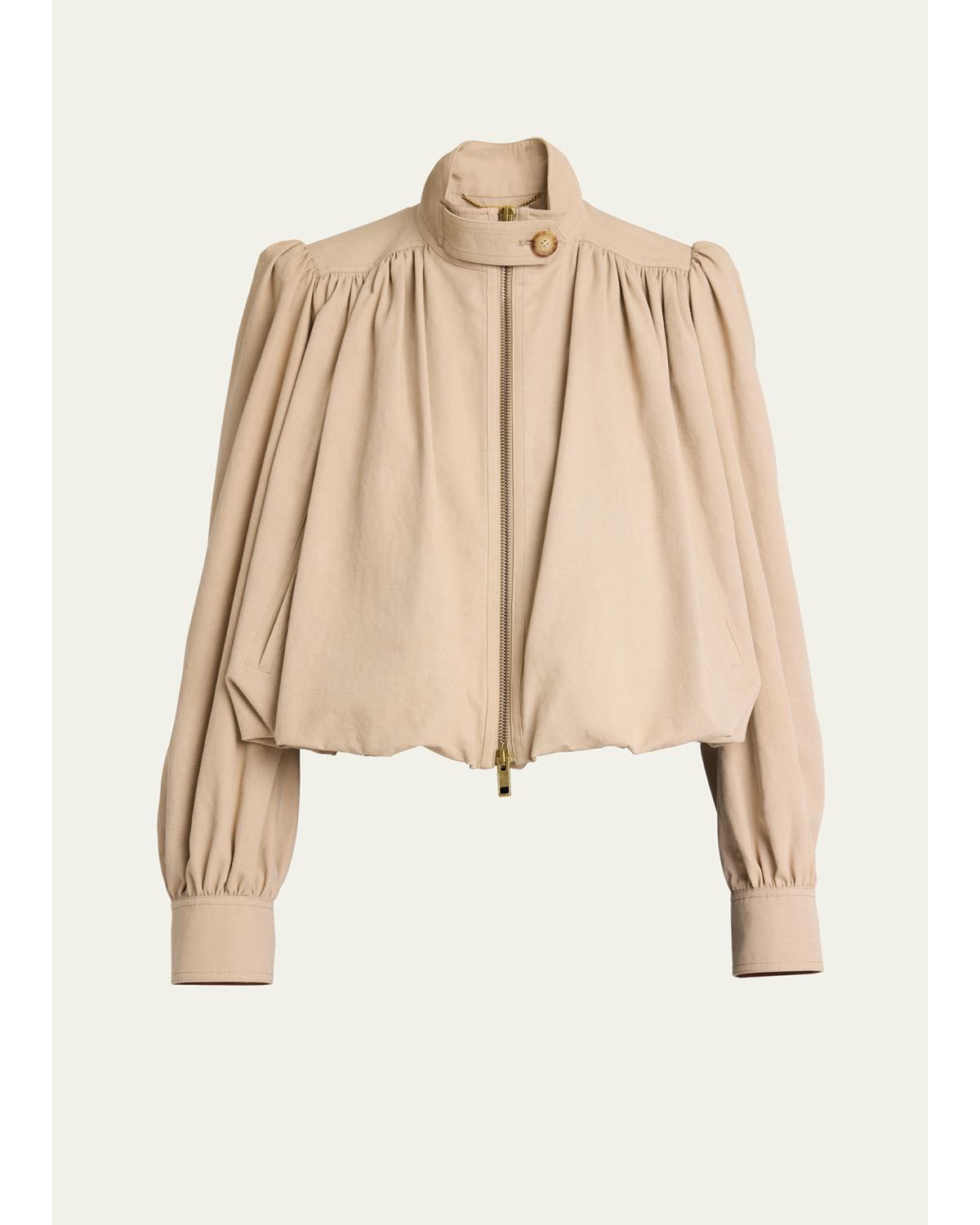 Shirred Canvas Jacket