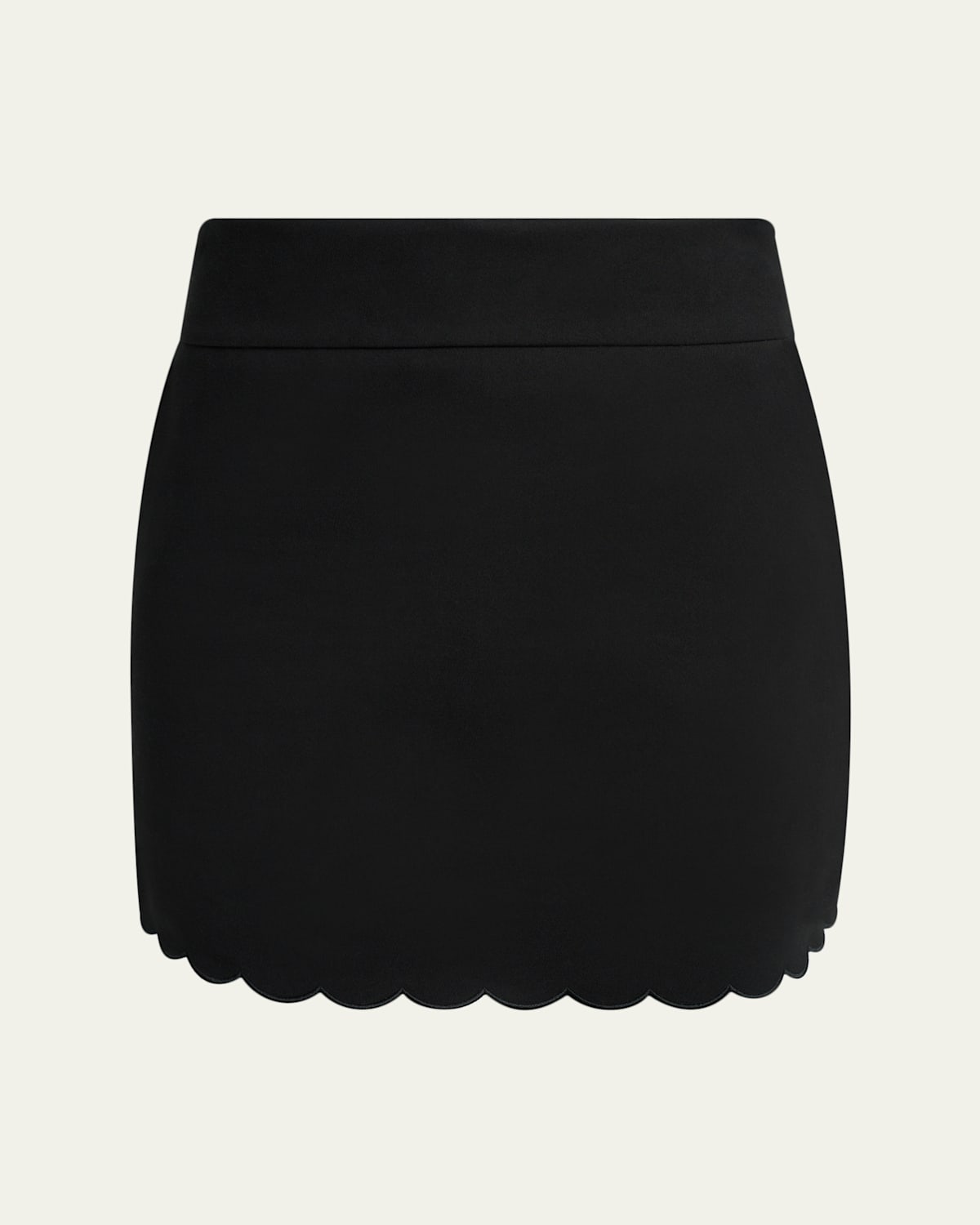 Chloé Scalloped Soft Cavalry Mini Skirt In Black