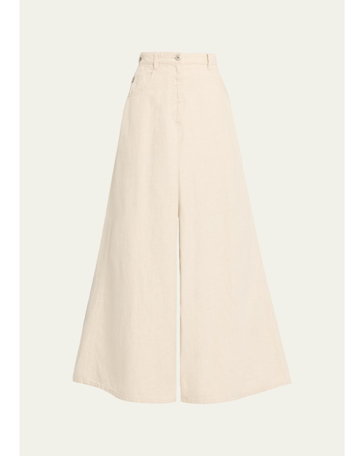 Garment Dyed Twill Maxi Wide- Leg