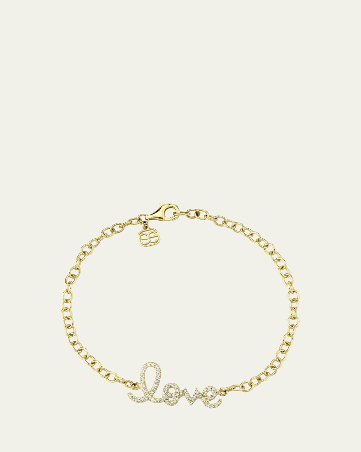 Sydney Evan 14K Gold Diamond Medium Love Bracelet